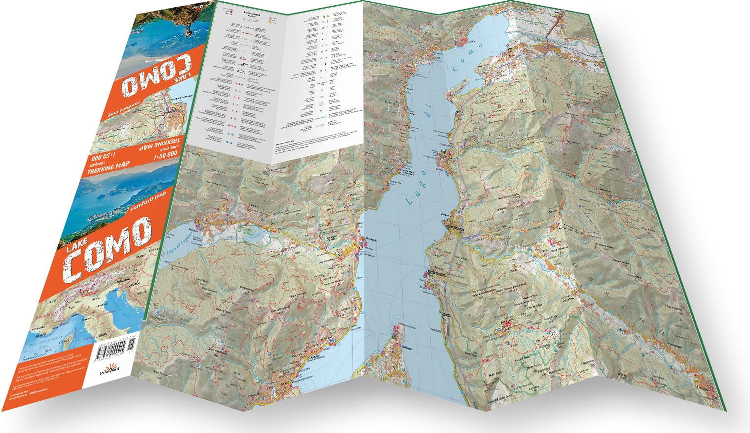 Carte de randonnée plastifiée - Lac de Côme (Italie) | TerraQuest carte de randonnée Terra Quest