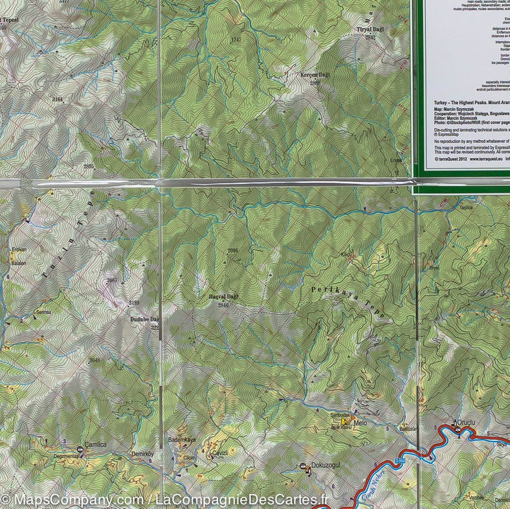 Carte de randonnée des plus hauts sommets de Turquie | TerraQuest - La Compagnie des Cartes
