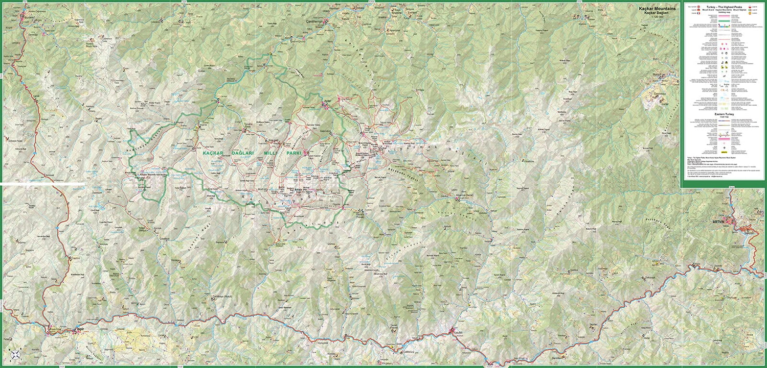 Carte de randonnée plastifiée - Turquie : Les plus hauts sommets | TerraQuest carte de randonnée Terra Quest