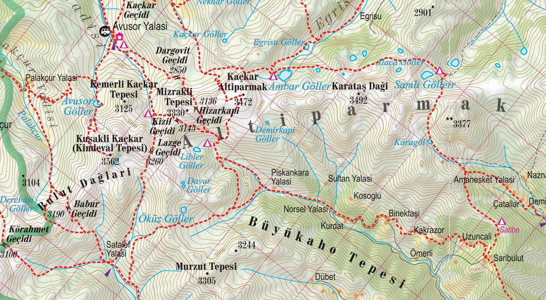 Carte de randonnée plastifiée - Turquie : Les plus hauts sommets | TerraQuest carte pliée Terra Quest 