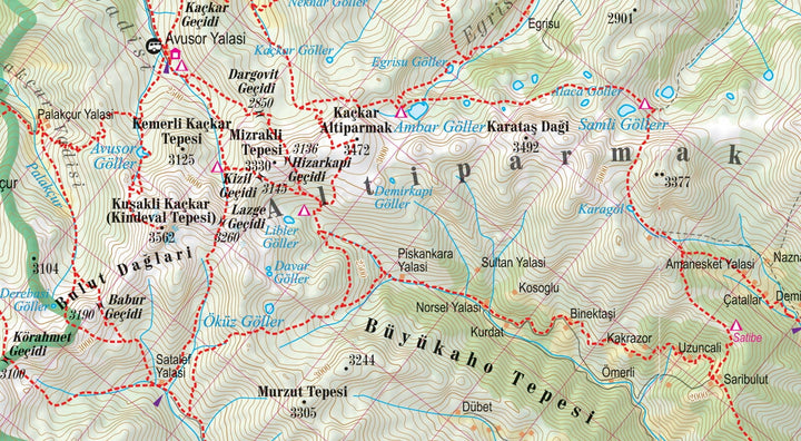 Carte de randonnée plastifiée - Turquie : Les plus hauts sommets | TerraQuest carte pliée Terra Quest 