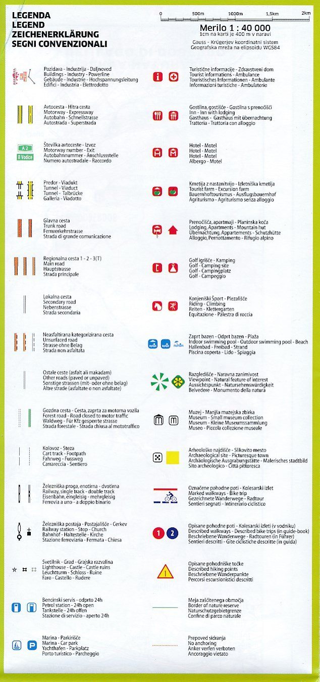 Carte de randonnée - Primorska (Slovénie) | Kartografija carte pliée Kartografija 