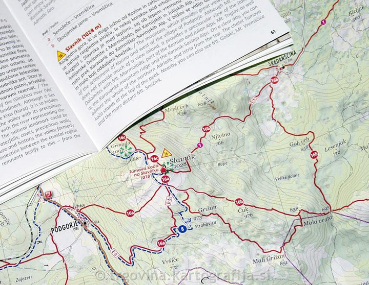 Carte de randonnée - Primorska (Slovénie) | Kartografija carte pliée Kartografija 