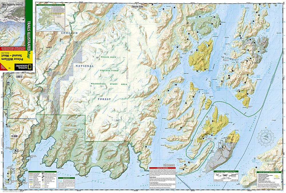 Carte de randonnée - Prince William Sound, West (Alaska), n° 761 | National Geographic carte pliée National Geographic 
