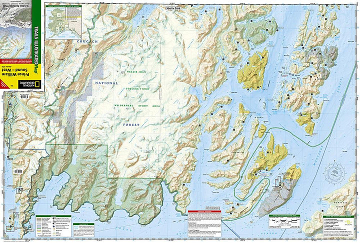 Carte de randonnée - Prince William Sound, West (Alaska), n° 761 | National Geographic carte pliée National Geographic 