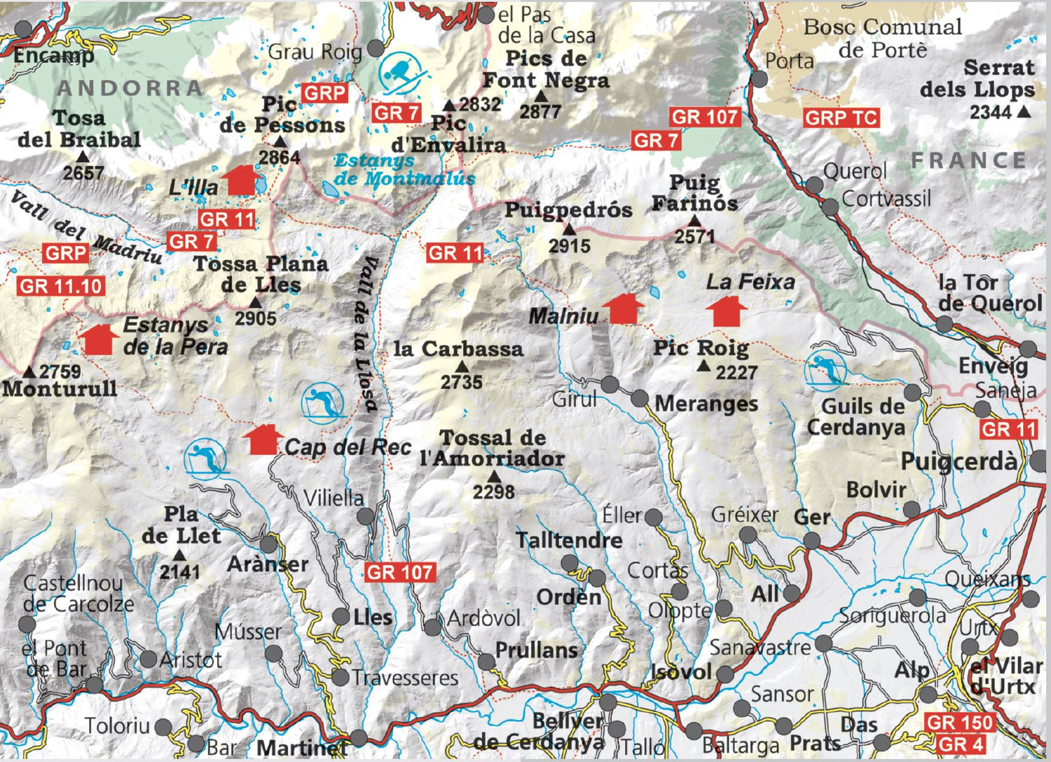Carte de randonnée - Puig de Campcardós & Tossa Plana de Lles (Cerdagne, Pyrénées catalanes) | Alpina carte de randonnée Editorial Alpina