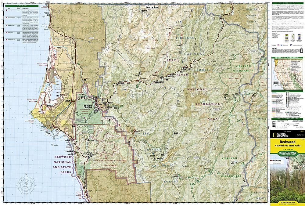 Carte de randonnée - Redwood National & State Parks (Californie), n° 218 | National Geographic carte pliée National Geographic 