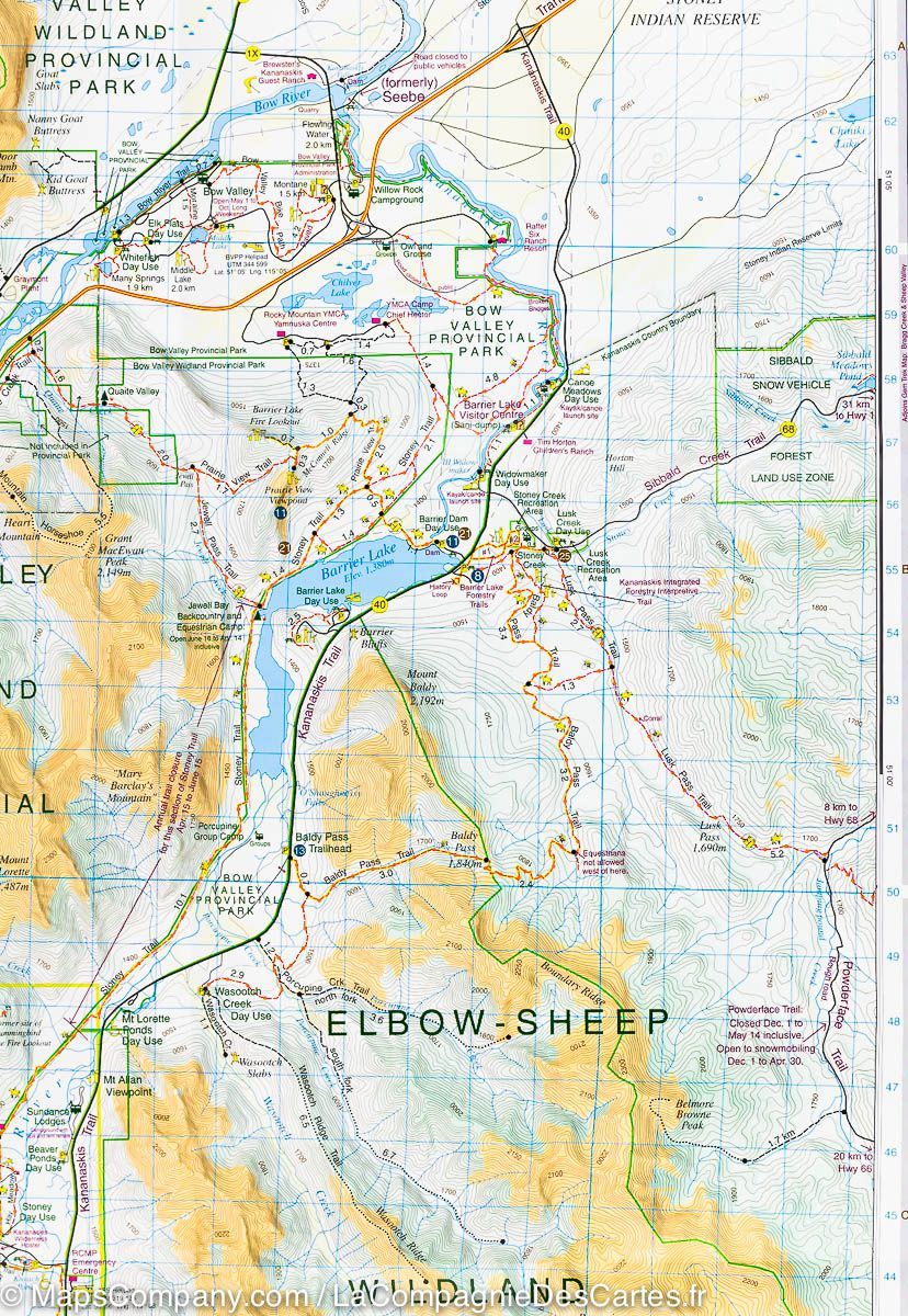 Carte de randonnée - Région de Canmore & Kananaskis Village (Alberta) | Gem Trek carte pliée Gem Trek Publishing 