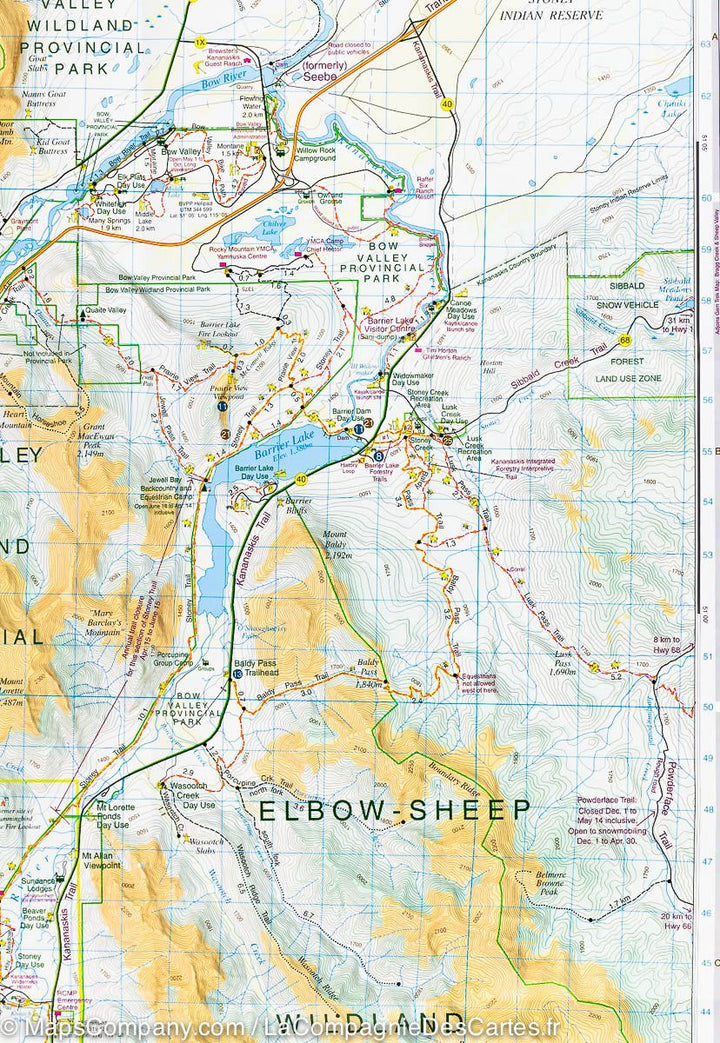 Carte de randonnée - Région de Canmore & Kananaskis Village (Alberta) | Gem Trek carte pliée Gem Trek Publishing 