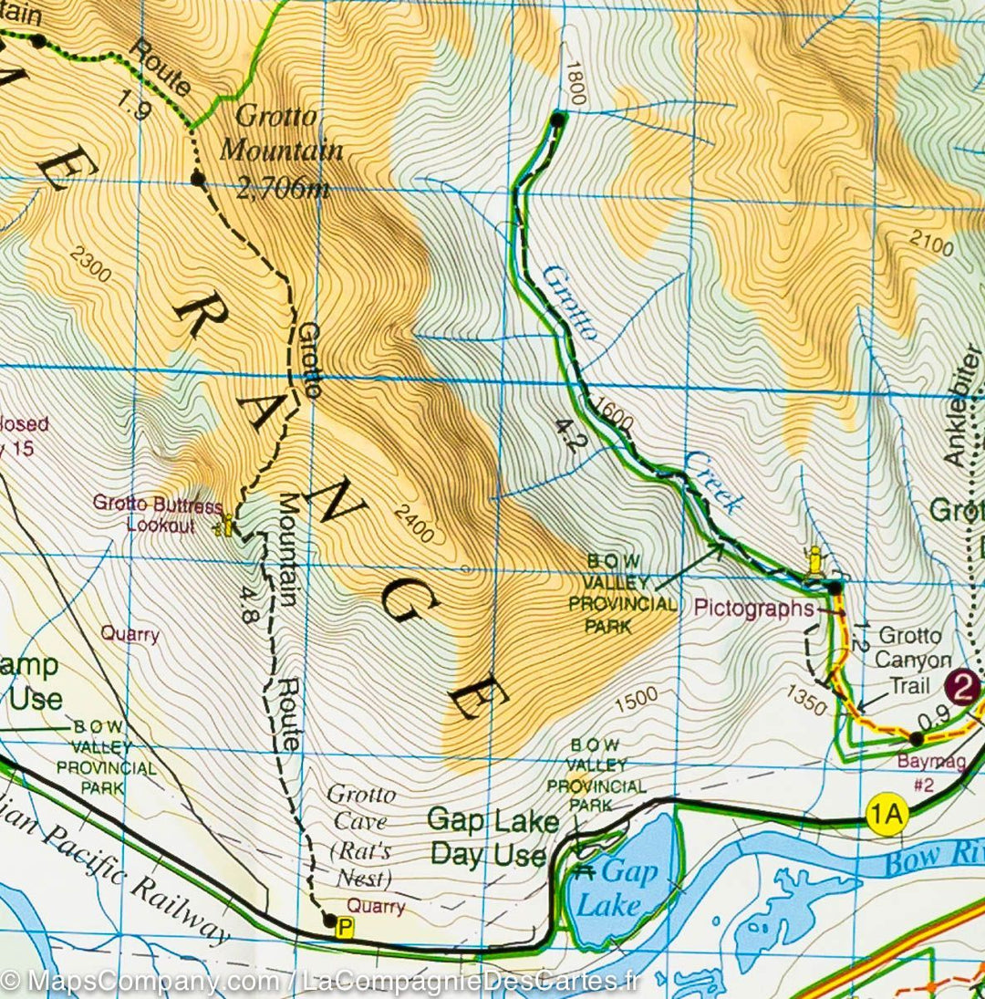 Carte de randonnée - Région de Canmore & Kananaskis Village (Alberta) | Gem Trek carte pliée Gem Trek Publishing 