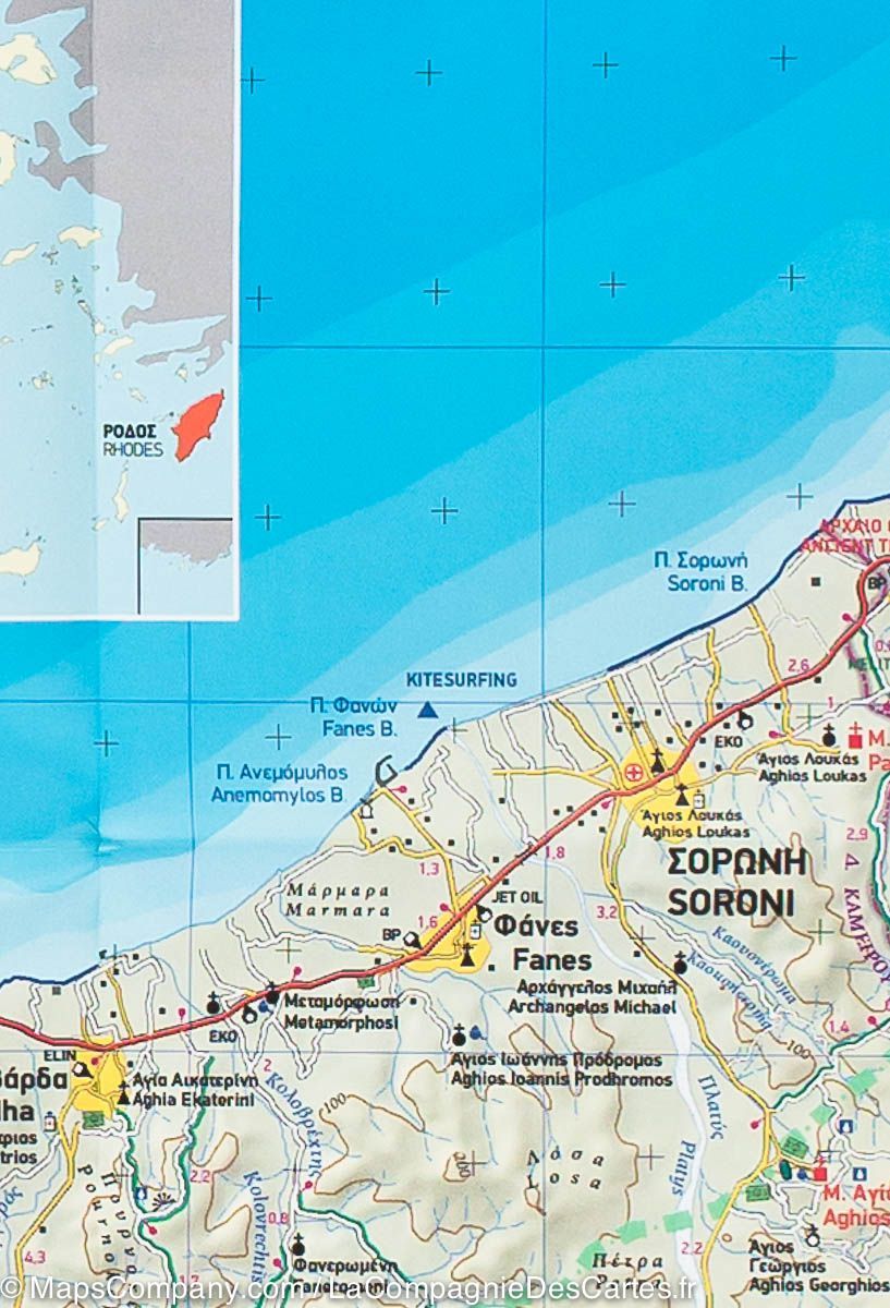Carte de randonnée - Rhodes (Grèce) | Terrain Cartography carte de randonnée Terrain Cartography