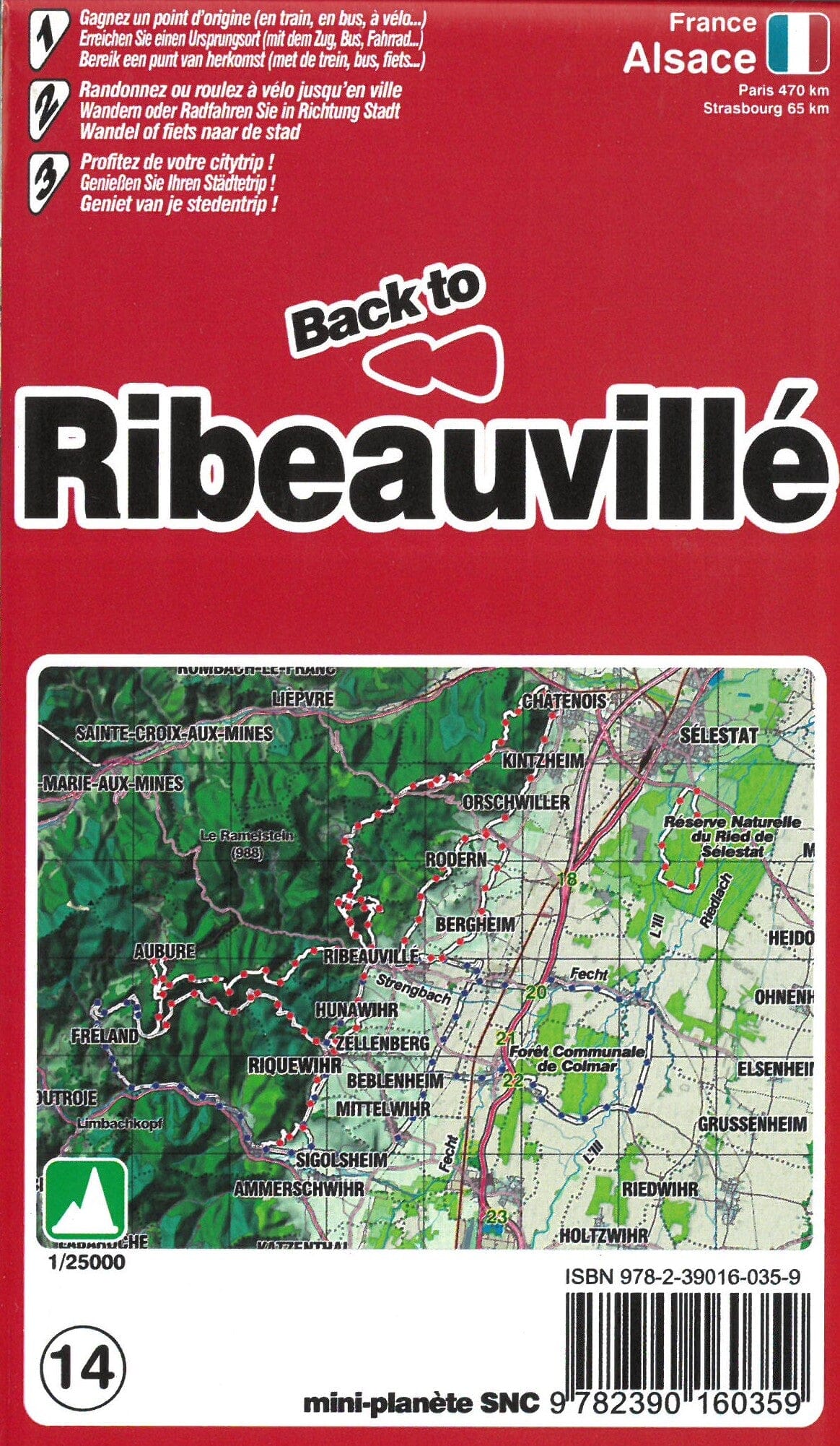 Carte de randonnée - Ribeauvillé (Alsace) | Mini Planet carte de randonnée Mini Planet Default Title