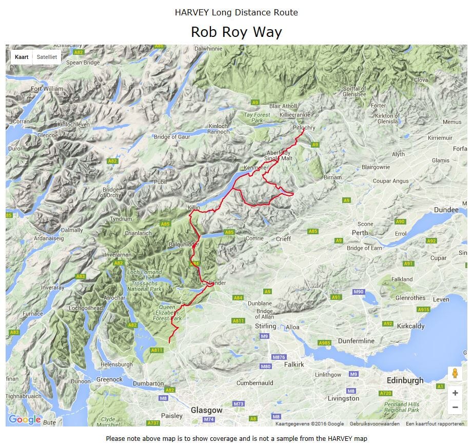 Carte de randonnée - Rob Roy Way XT40 | Harvey Maps - National Trail maps carte de randonnée Harvey Maps Default Title