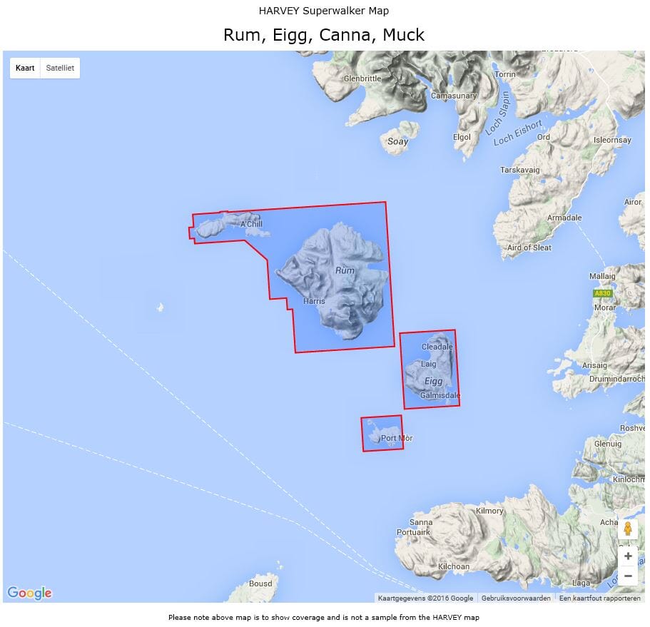 Muck Map Hiking map - Rum, Eigg, Canna, Muck XT25 | Harvey Maps - Superwalker M ...