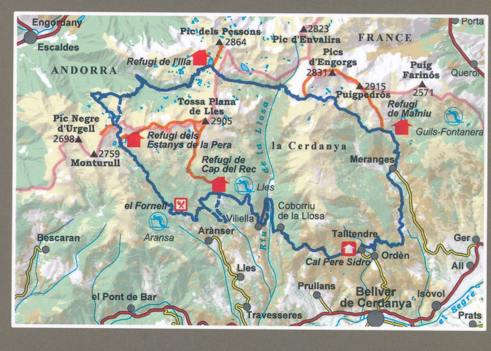 Carte de randonnée - Ruta dels Estanys Amagats + guide (Pyrénées Orientales) | Alpina carte pliée Editorial Alpina 