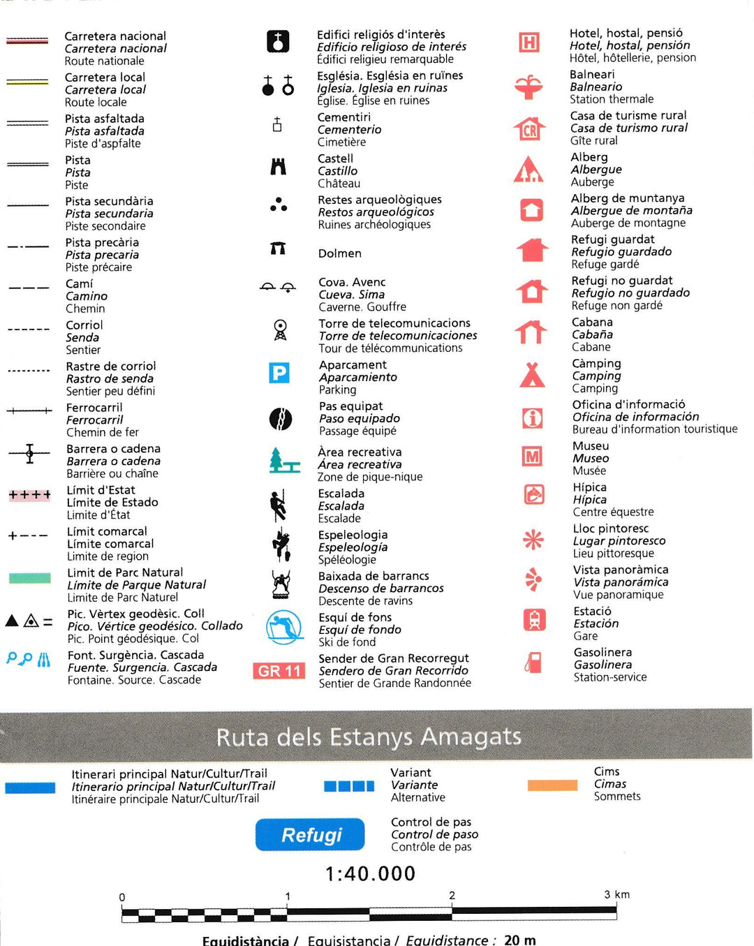 Carte de randonnée - Ruta dels Estanys Amagats + guide (Pyrénées Orientales) | Alpina carte pliée Editorial Alpina 