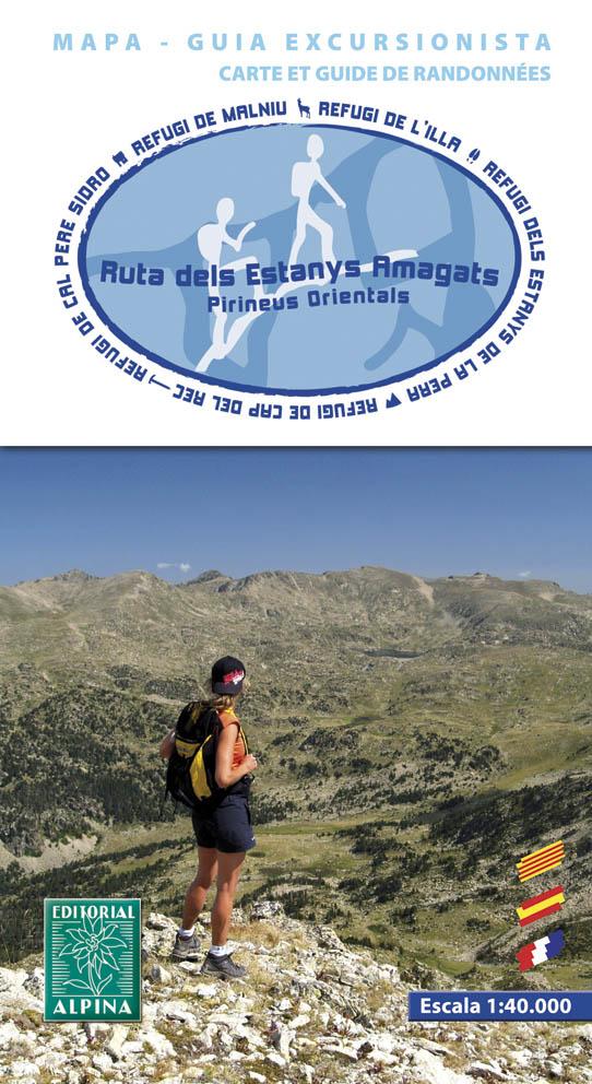 Carte de randonnée - Ruta dels Estanys Amagats + guide (Pyrénées Orientales) | Alpina carte pliée Editorial Alpina 
