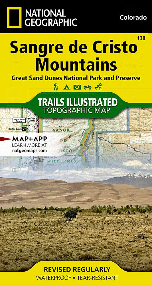 Carte de randonnée n° 138 - Sangre de Cristo Mountains, Great Sand Dunes NP & Preserve (Colorado) | National Geographic carte de randonnée National Geographic