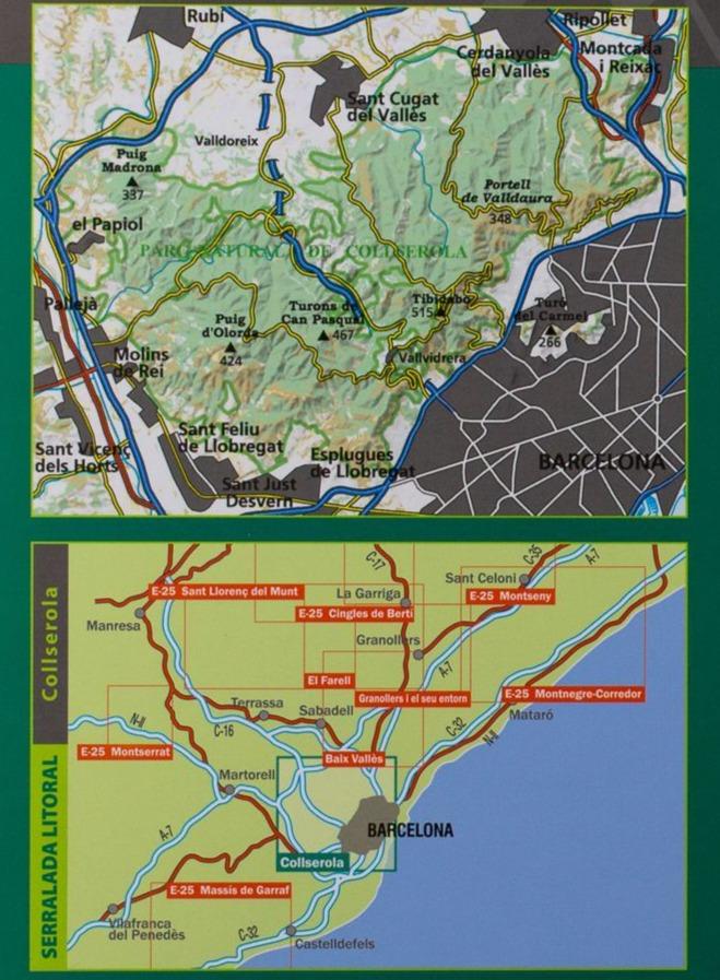 Carte de randonnée - Parc naturel de la Serra de Collserola (Catalogne) | Alpina carte de randonnée Editorial Alpina