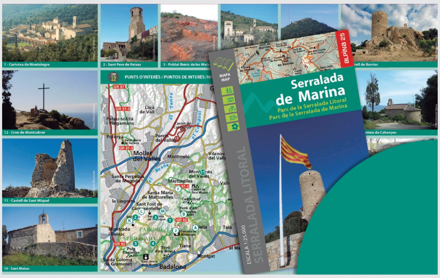 Carte de randonnée - Serralada de Marina (Catalogne) | Alpina carte de randonnée Editorial Alpina
