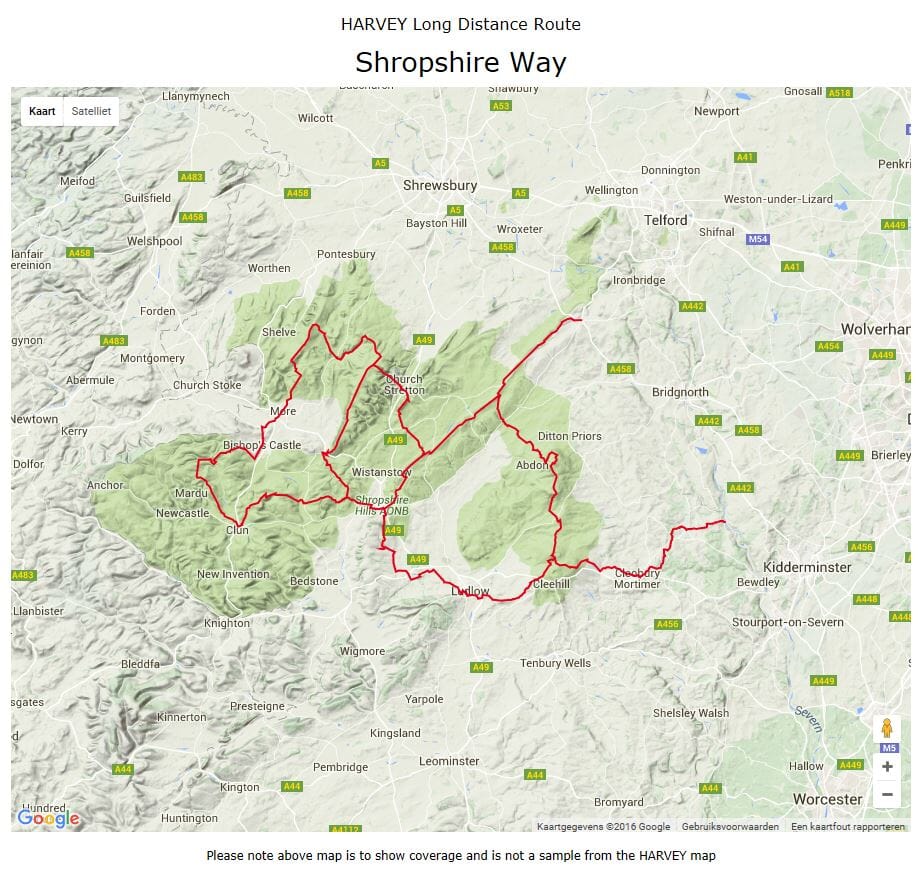 Carte de randonnée - Shropshire Way XT40 | Harvey Maps - National Trail maps carte de randonnée Harvey Maps Default Title