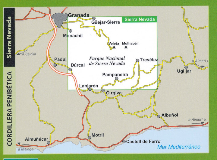 Carte de randonnée - Sierra Nevada, La Alpujarra (Andalousie) | Alpina carte pliée Editorial Alpina 