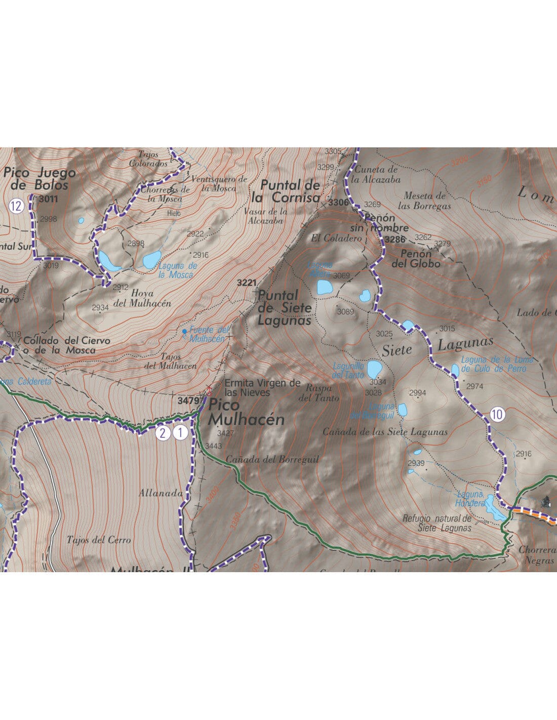 Carte de randonnée - Sierra Nevada, La integral de los 3000 (Andalousie) | Piolet carte de randonnée Editorial Piolet