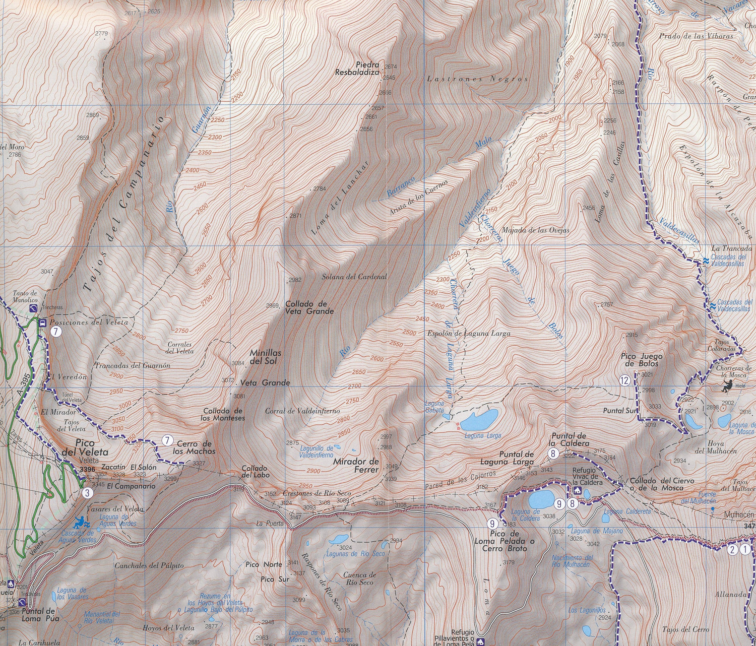 Carte de randonnée - Sierra Nevada, La integral de los 3000 (Andalousie) | Piolet carte de randonnée Editorial Piolet
