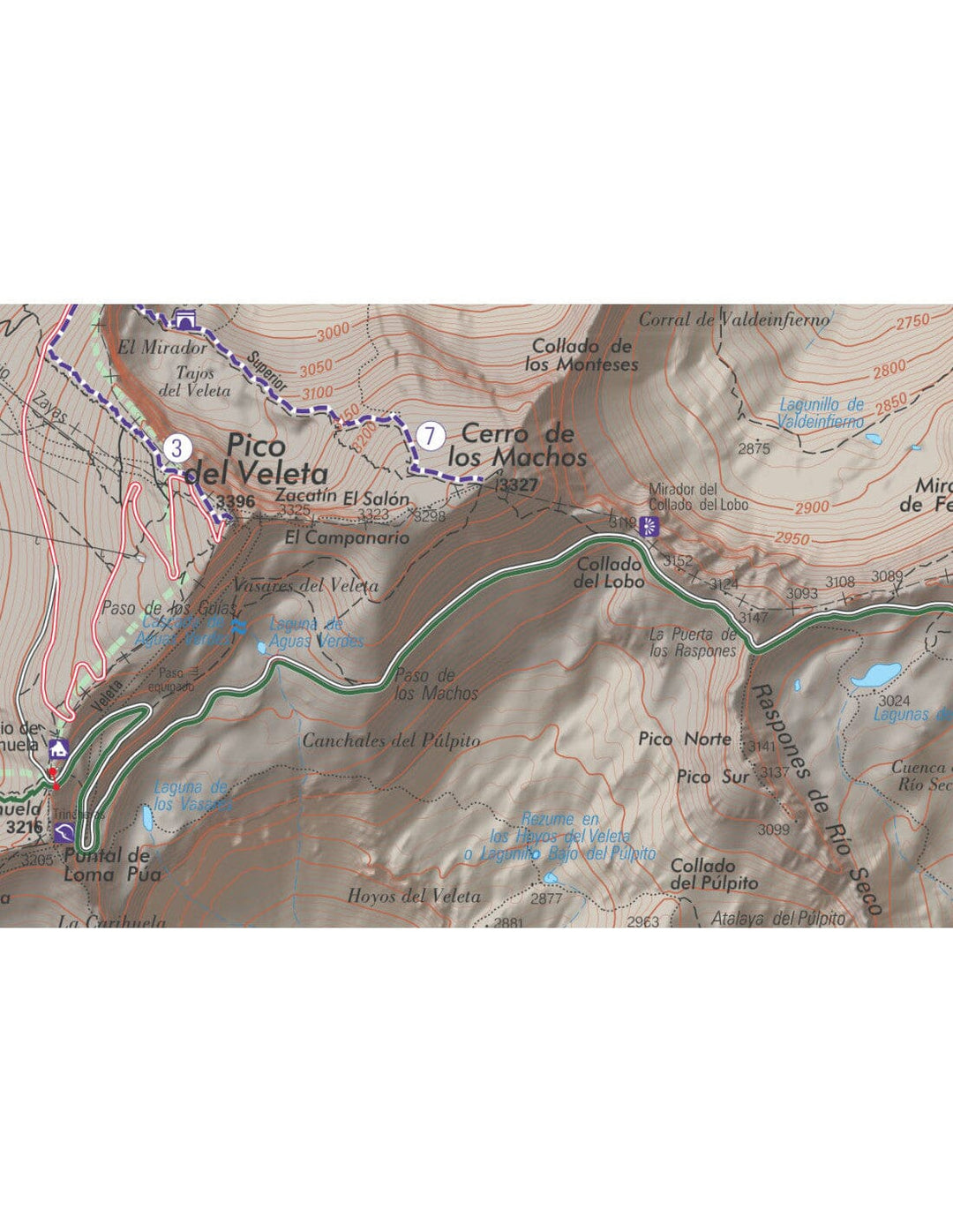 Carte de randonnée - Sierra Nevada, La integral de los 3000 (Andalousie) | Piolet carte pliée Editorial Piolet 