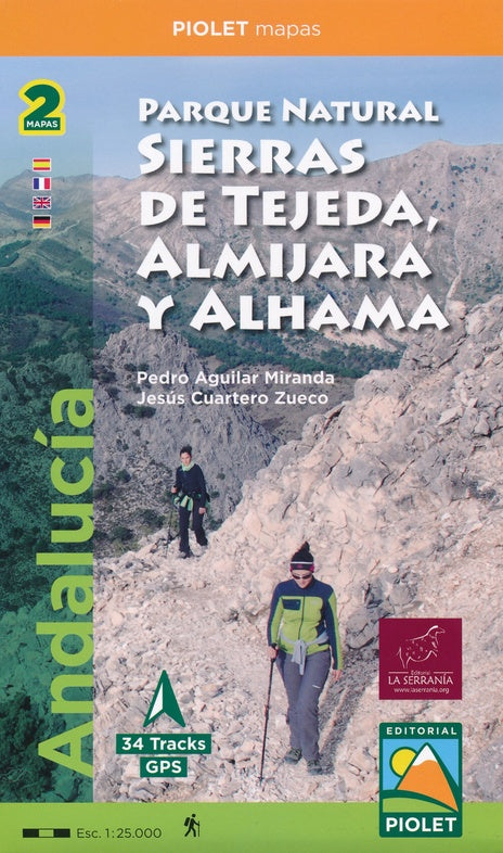 Carte de randonnée - Sierras de Tejeda, Almijara y Alhama (Andalousie) | Piolet carte pliée Editorial Piolet 