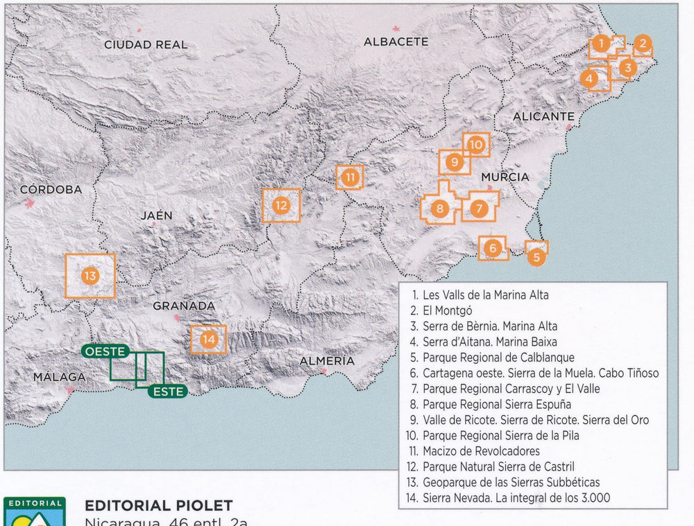 Carte de randonnée - Sierras de Tejeda, Almijara y Alhama (Andalousie) | Piolet carte pliée Editorial Piolet 