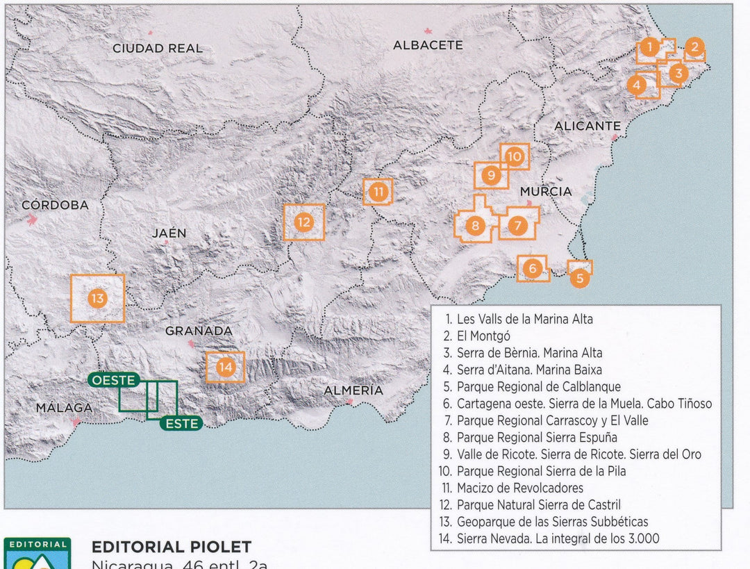 Carte de randonnée - Sierras de Tejeda, Almijara y Alhama (Andalousie) | Piolet carte pliée Editorial Piolet 