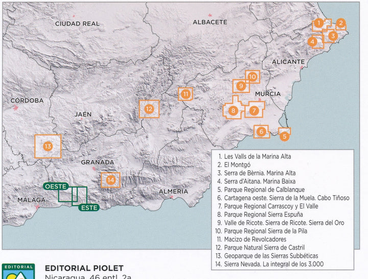 Carte de randonnée - Sierras de Tejeda, Almijara y Alhama (Andalousie) | Piolet carte pliée Editorial Piolet 
