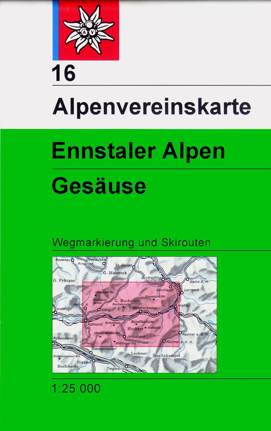 Carte de randonnée & ski - Ennstaler Alpen, Gesäuse, n° 16 (Alpes autrichiennes) | Alpenverein carte pliée Alpenverein 