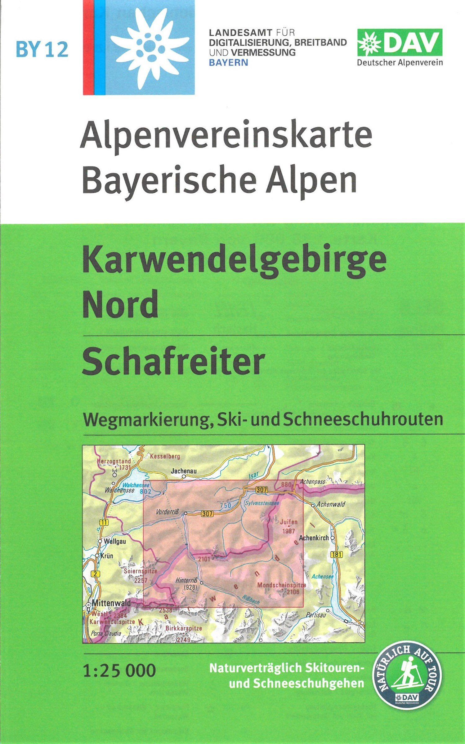 Carte de randonnée & ski n° BY12 - Karwendelgebirge Nord Schafreiter (Alpes bavaroises) | Alpenverein carte de randonnée Alpenverein Default Title
