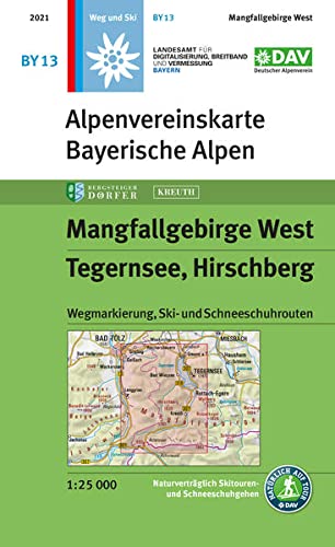 Carte de randonnée & ski n° BY13 - Mangfallgebirge Ouest, Tegernsee, Hirschberg (Alpes bavaroises) | Alpenverein carte de randonnée Alpenverein