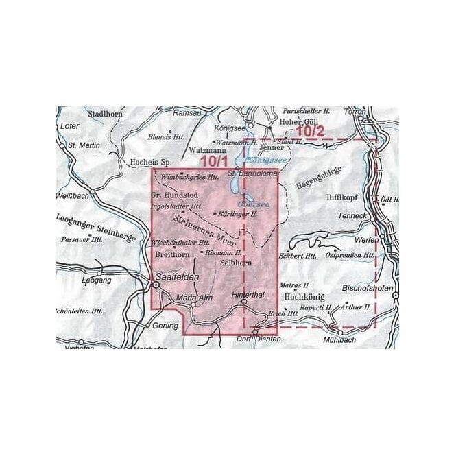 Carte de randonnée & ski n° 10/1 - Steinernes Meer (Alpes autrichiennes) | Alpenverein carte de randonnée Alpenverein