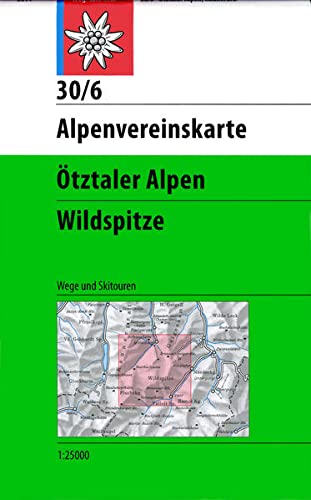 Carte de randonnée & ski n° 30/6 - Ötztaler Alpen Wildspitze (Alpes autrichiennes) | Alpenverein carte pliée Alpenverein 