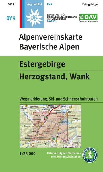 Carte de randonnée & ski n° BY09 - Estergebirge, Herzogstand, Wank (Alpes bavaroises) | Alpenverein carte de randonnée Alpenverein