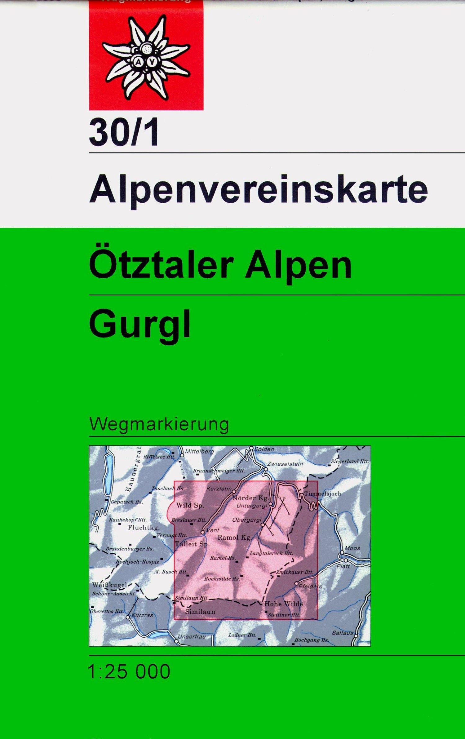 Carte de randonnée & ski n° 30/1 - Ötztaler Alpen Gurgl (Alpes autrichiennes) | Alpenverein carte de randonnée Alpenverein Default Title