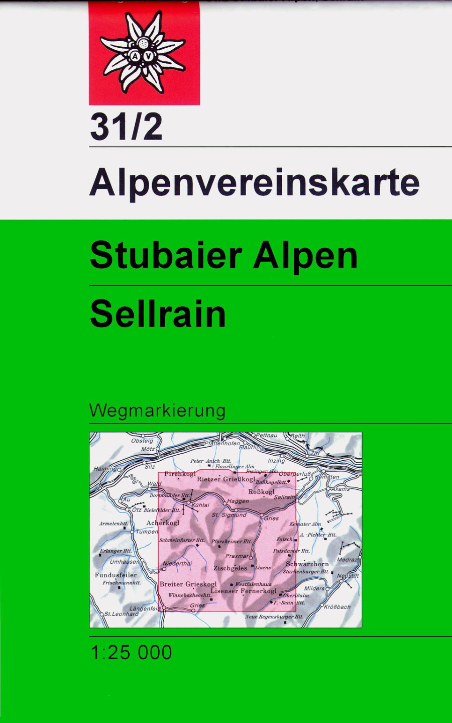 Carte de randonnée & ski - Stubaier Alpen Sellrain, n° 31/2 (Alpes autrichiennes) | Alpenverein carte pliée Alpenverein 