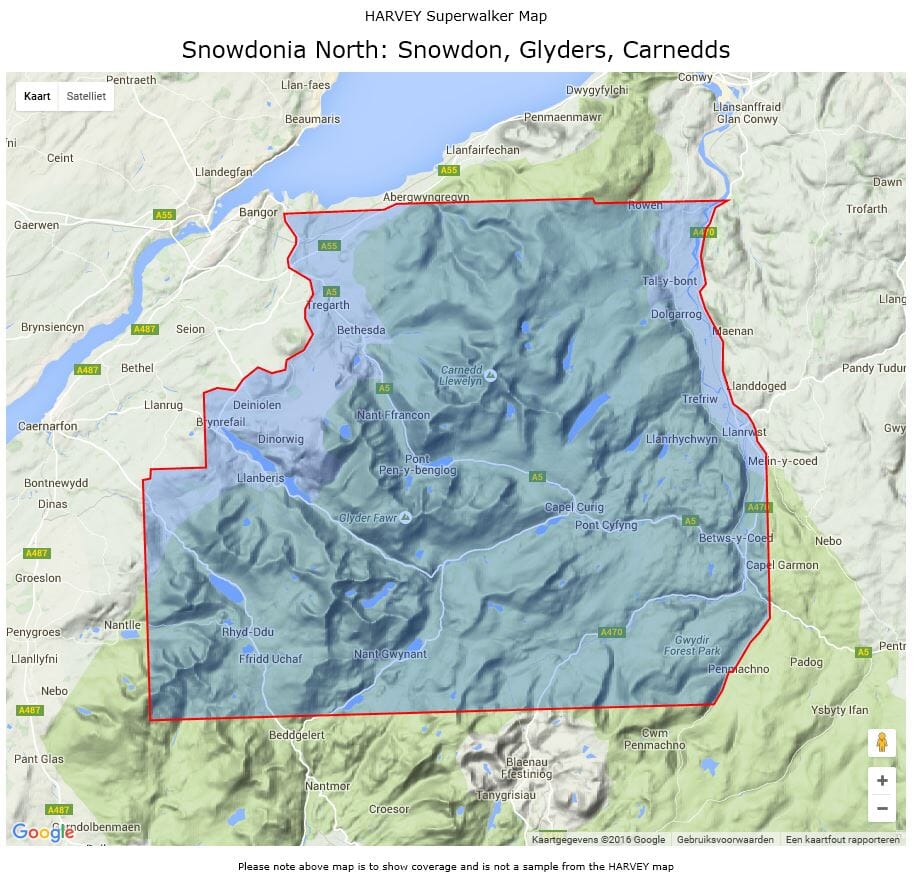 Snowdon Map Hiking map - Snowdonia Nord / Snowdon, Gyders, Carnedds XT25 | Harvey ...