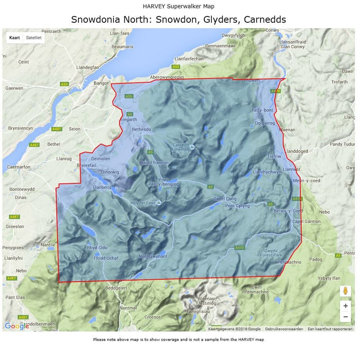 Carte de randonnée - Snowdonia Nord /Snowdon,Glyders,Carnedds XT25 | Harvey Maps - Superwalker maps carte pliée Harvey Maps 