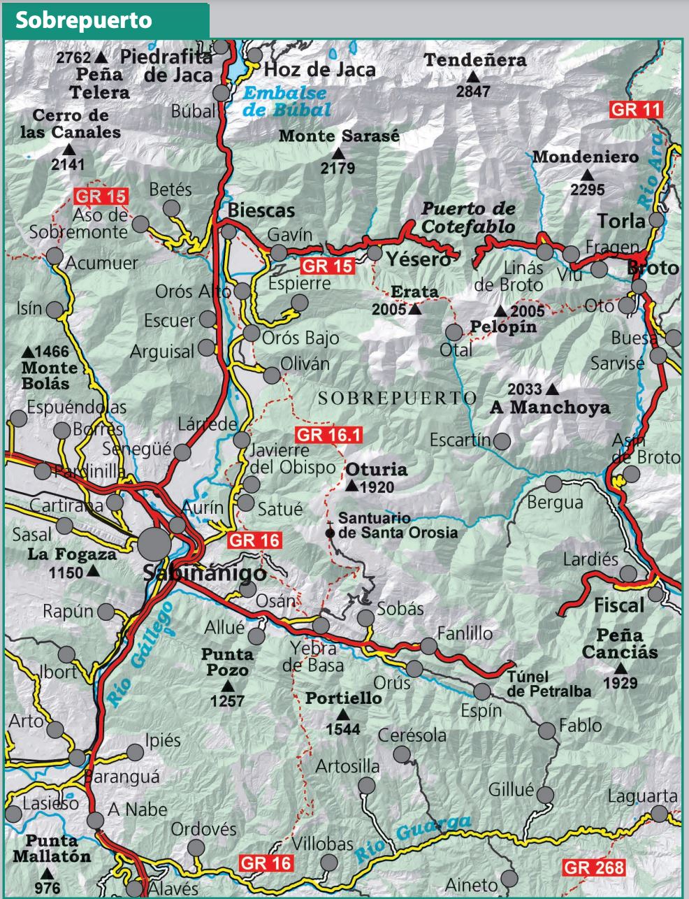 Carte de randonnée - Sobrepuerto (Pyrénées Aragonaises) | Alpina carte de randonnée Editorial Alpina