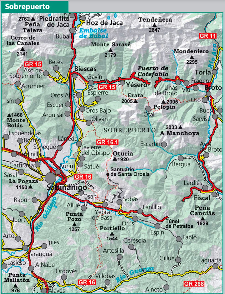 Carte de randonnée - Sobrepuerto (Pyrénées Aragonaises) | Alpina carte pliée Editorial Alpina 
