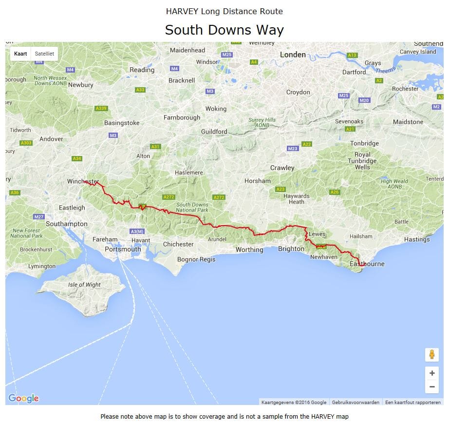 Carte de randonnée - South Downs Way XT40 | Harvey Maps - National Trail maps carte pliée Harvey Maps 