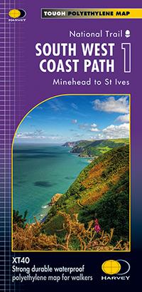 Carte de randonnée - South West Coast Path 1 XT40 | Harvey Maps - National Trail maps carte de randonnée Harvey Maps