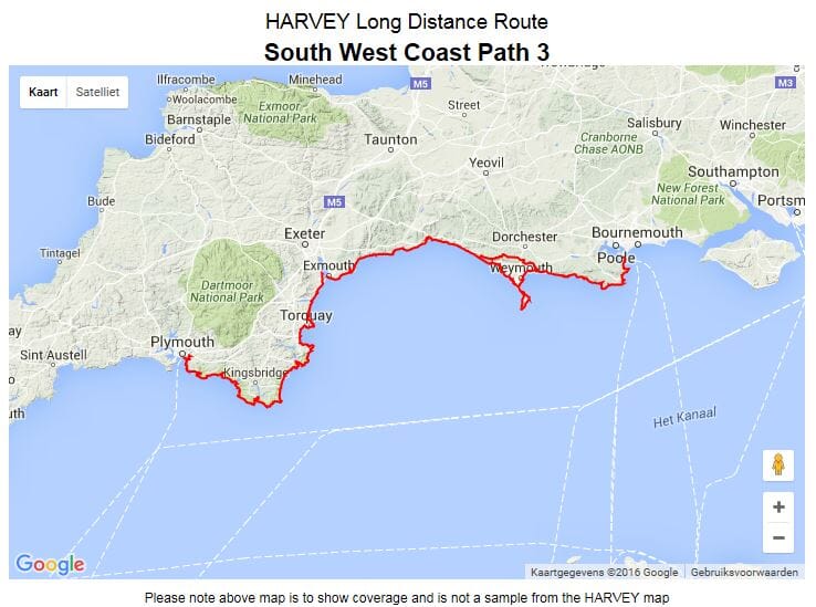 Carte de randonnée - South West Coast Path 3 XT40 | Harvey Maps - National Trail maps carte pliée Harvey Maps 