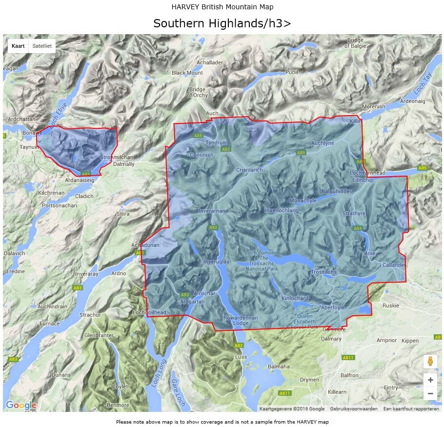 Carte de randonnée - Southern Highlands, The Trossachs and Ben Cruachan XT40 | Harvey Maps - British Mountain carte de randonnée Harvey Maps Default Title