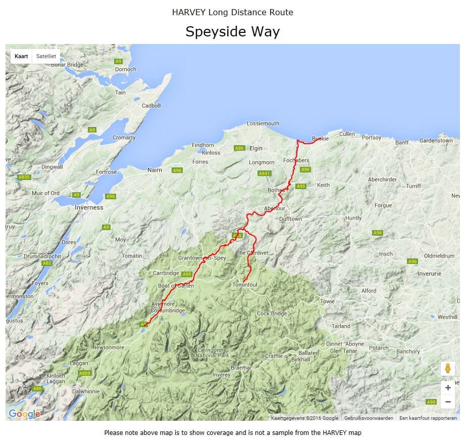 Carte de randonnée - Speyside Way XT40 | Harvey Maps - National Trail maps carte pliée Harvey Maps 